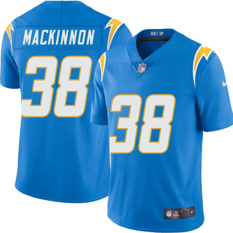 Chargers #38 Jacque MacKinnon BOLT UP Powder Blue Jersey