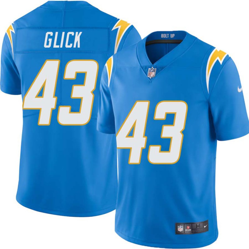 Chargers #43 Gary Glick BOLT UP Powder Blue Jersey