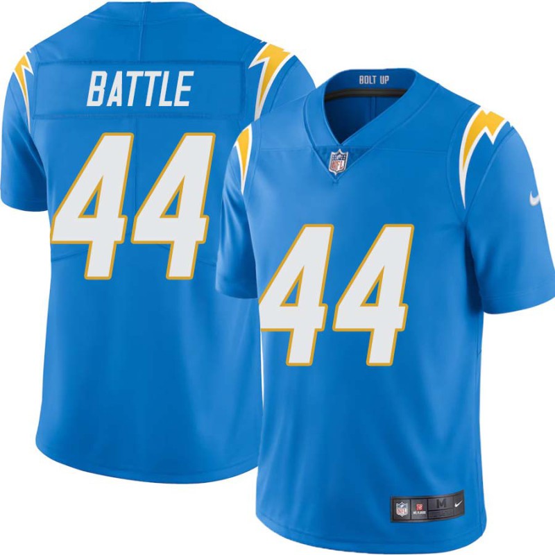 Chargers #44 Jackie Battle BOLT UP Powder Blue Jersey