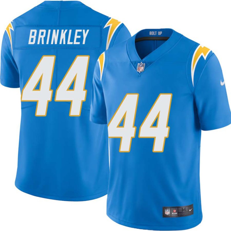 Chargers #44 Curtis Brinkley BOLT UP Powder Blue Jersey