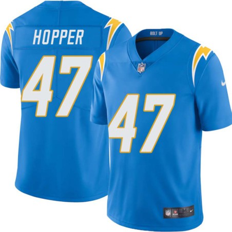 Chargers #47 Darrel Hopper BOLT UP Powder Blue Jersey