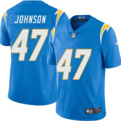 Chargers #47 A.J. Johnson BOLT UP Powder Blue Jersey