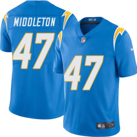 Chargers #47 Ron Middleton BOLT UP Powder Blue Jersey