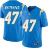 Chargers #47 Bud Whitehead BOLT UP Powder Blue Jersey