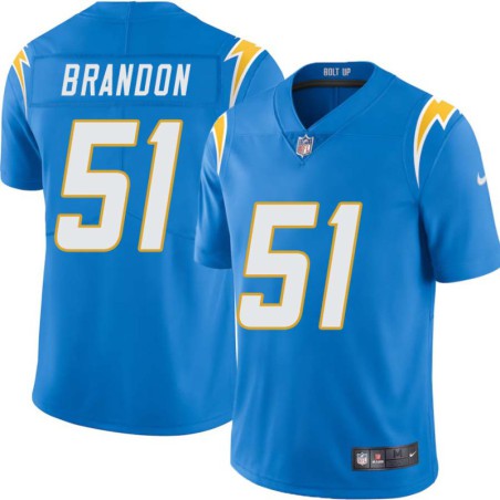 Chargers #51 David Brandon BOLT UP Powder Blue Jersey