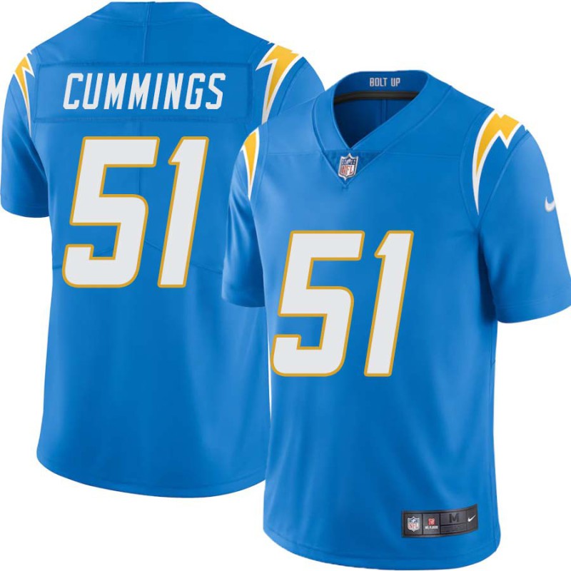 Chargers #51 Joe Cummings BOLT UP Powder Blue Jersey