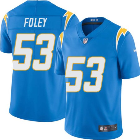 Chargers #53 Steve Foley BOLT UP Powder Blue Jersey