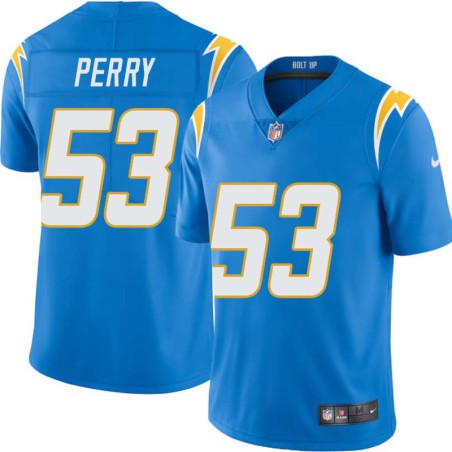 Chargers #53 Joshua Perry BOLT UP Powder Blue Jersey