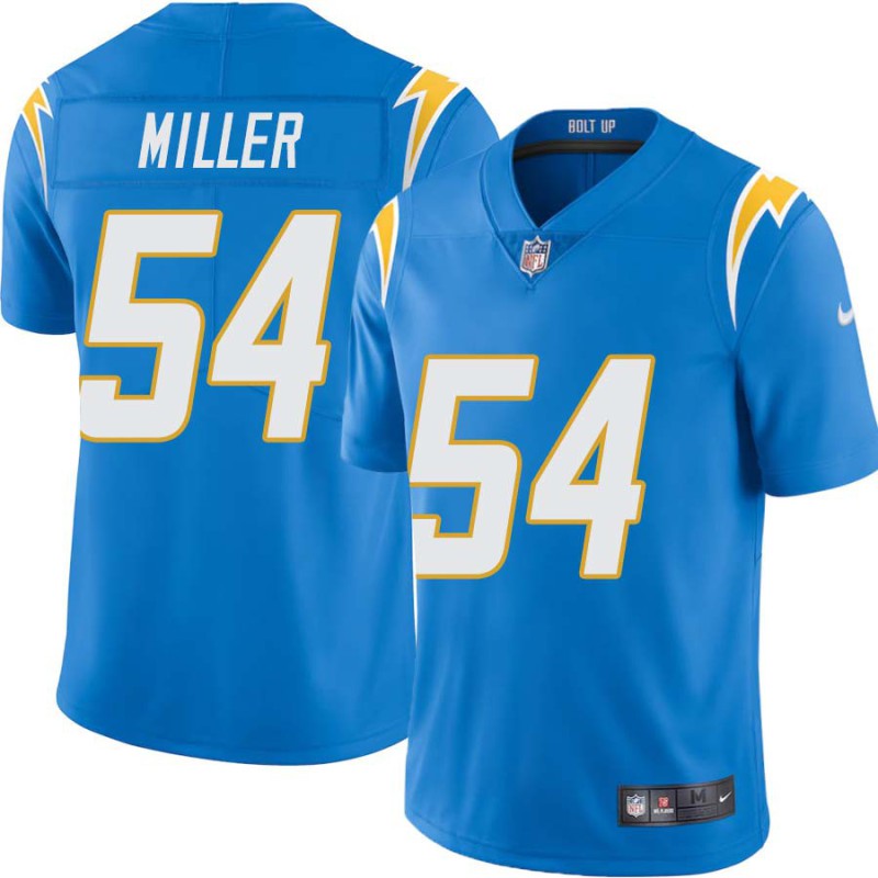 Chargers #54 Doug Miller BOLT UP Powder Blue Jersey