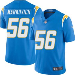 Chargers #56 Mark Markovich BOLT UP Powder Blue Jersey