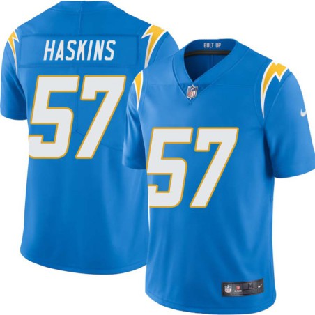 Chargers #57 Jon Haskins BOLT UP Powder Blue Jersey