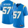 Chargers #57 Cal Withrow BOLT UP Powder Blue Jersey