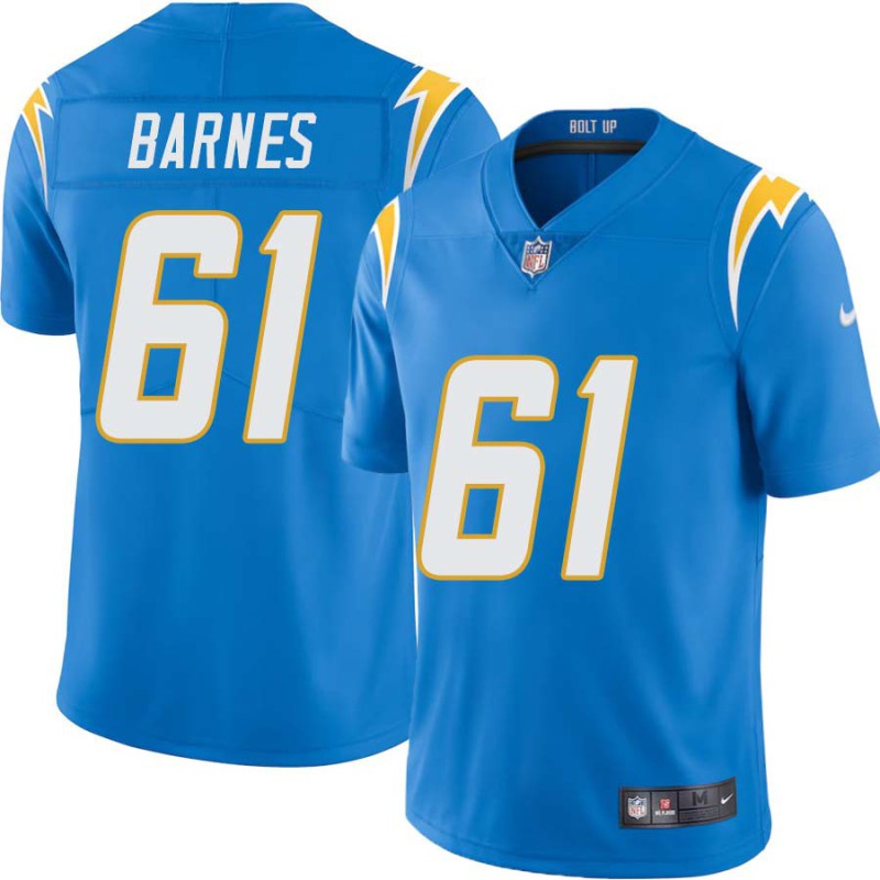 Chargers #61 Ernie Barnes BOLT UP Powder Blue Jersey