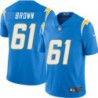 Chargers #61 Don Brown BOLT UP Powder Blue Jersey