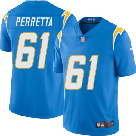 Chargers #61 Ralph Perretta BOLT UP Powder Blue Jersey