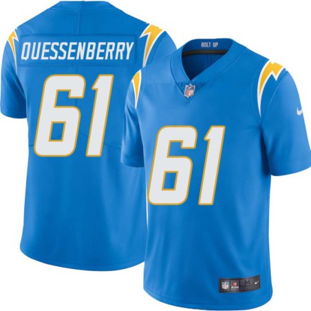 Chargers #61 Scott Quessenberry BOLT UP Powder Blue Jersey