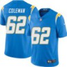 Chargers #62 Ben Coleman BOLT UP Powder Blue Jersey