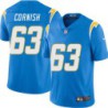 Chargers #63 Frank Cornish BOLT UP Powder Blue Jersey