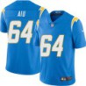 Chargers #64 Charles Aiu BOLT UP Powder Blue Jersey