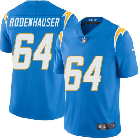 Chargers #64 Mark Rodenhauser BOLT UP Powder Blue Jersey