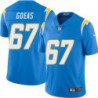 Chargers #67 Leo Goeas BOLT UP Powder Blue Jersey