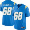 Chargers #68 Senio Kelemete BOLT UP Powder Blue Jersey