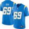 Chargers #69 Sam Tevi BOLT UP Powder Blue Jersey