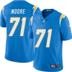 Chargers #71 Fred Moore BOLT UP Powder Blue Jersey