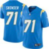 Chargers #71 Cal Snowden BOLT UP Powder Blue Jersey