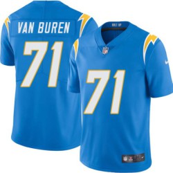 Chargers #71 Courtney Van Buren BOLT UP Powder Blue Jersey