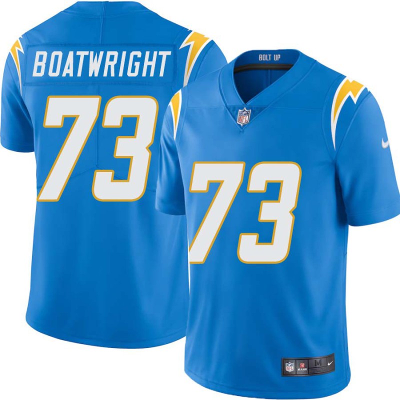 Chargers #73 Bon Boatwright BOLT UP Powder Blue Jersey