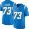 Chargers #73 Aaron Taylor BOLT UP Powder Blue Jersey