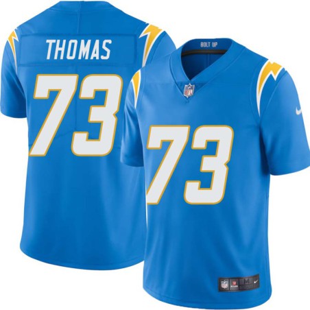 Chargers #73 Lee Thomas BOLT UP Powder Blue Jersey