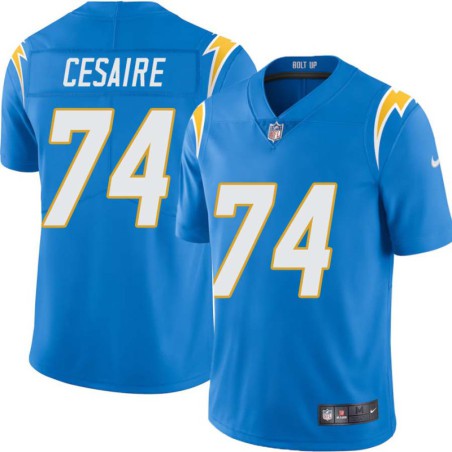 Chargers #74 Jacques Cesaire BOLT UP Powder Blue Jersey