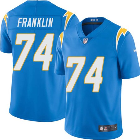 Chargers #74 Orlando Franklin BOLT UP Powder Blue Jersey