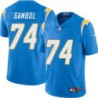 Chargers #74 Chris Gambol BOLT UP Powder Blue Jersey