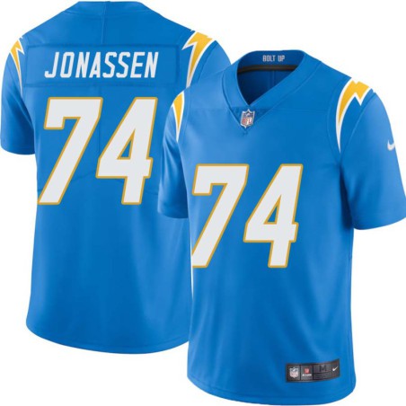 Chargers #74 Eric Jonassen BOLT UP Powder Blue Jersey