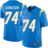 Chargers #74 Eric Jonassen BOLT UP Powder Blue Jersey