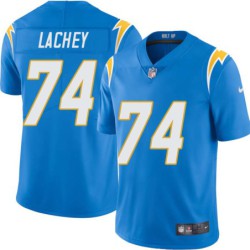 Chargers #74 Jim Lachey BOLT UP Powder Blue Jersey