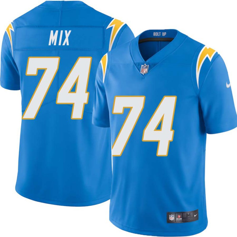 Chargers #74 Ron Mix BOLT UP Powder Blue Jersey