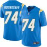 Chargers #74 Raleigh Roundtree BOLT UP Powder Blue Jersey