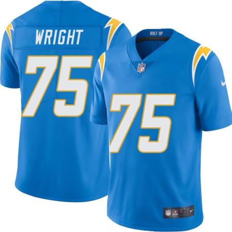 Chargers #75 Ernie Wright BOLT UP Powder Blue Jersey