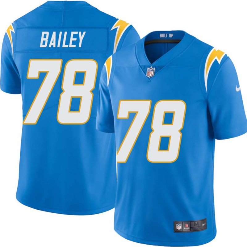 Chargers #78 Zack Bailey BOLT UP Powder Blue Jersey