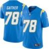 Chargers #78 Jared Gaither BOLT UP Powder Blue Jersey