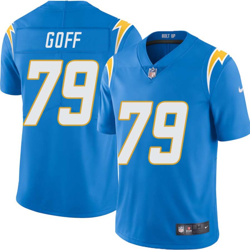 Chargers #79 Mike Goff BOLT UP Powder Blue Jersey