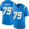 Chargers #79 George Gross BOLT UP Powder Blue Jersey