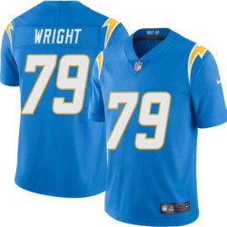 Chargers #79 Ernie Wright BOLT UP Powder Blue Jersey