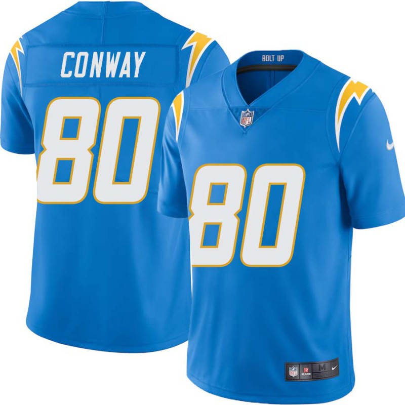 Chargers #80 Curtis Conway BOLT UP Powder Blue Jersey