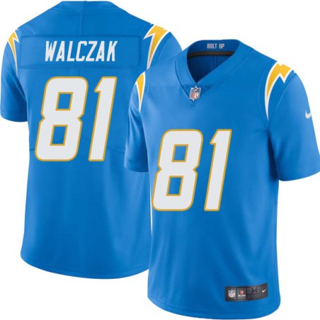 Chargers #81 Mark Walczak BOLT UP Powder Blue Jersey