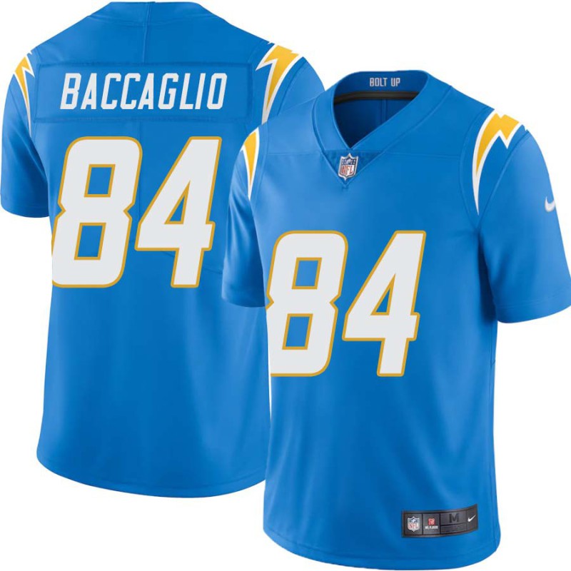 Chargers #84 Marty Baccaglio BOLT UP Powder Blue Jersey